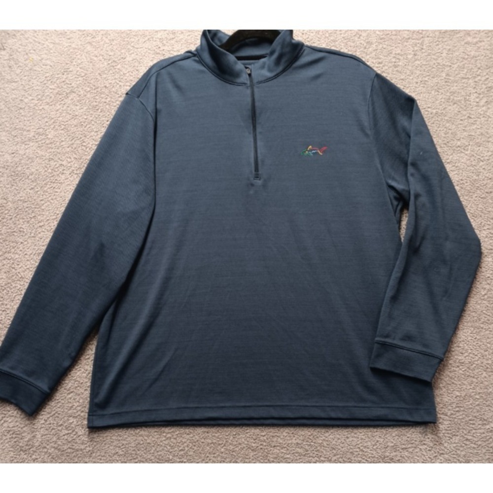 Greg Norman Quarter Zip Pullover Blue Mens XL Golf Performance